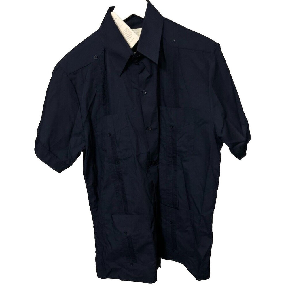 Mojito Collection New With Tags Men's Large Guayabera Short Sleeve Blue Shirt-86